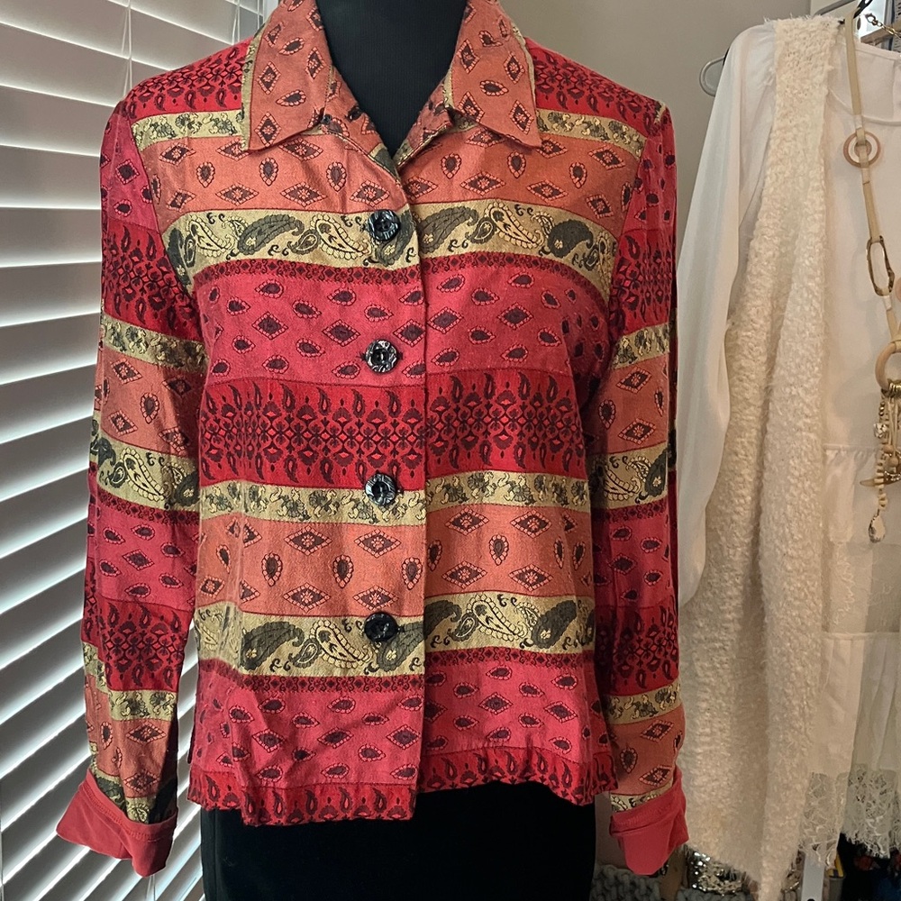 Coldwater Creek Vintage Multicolor Patterned Blazer